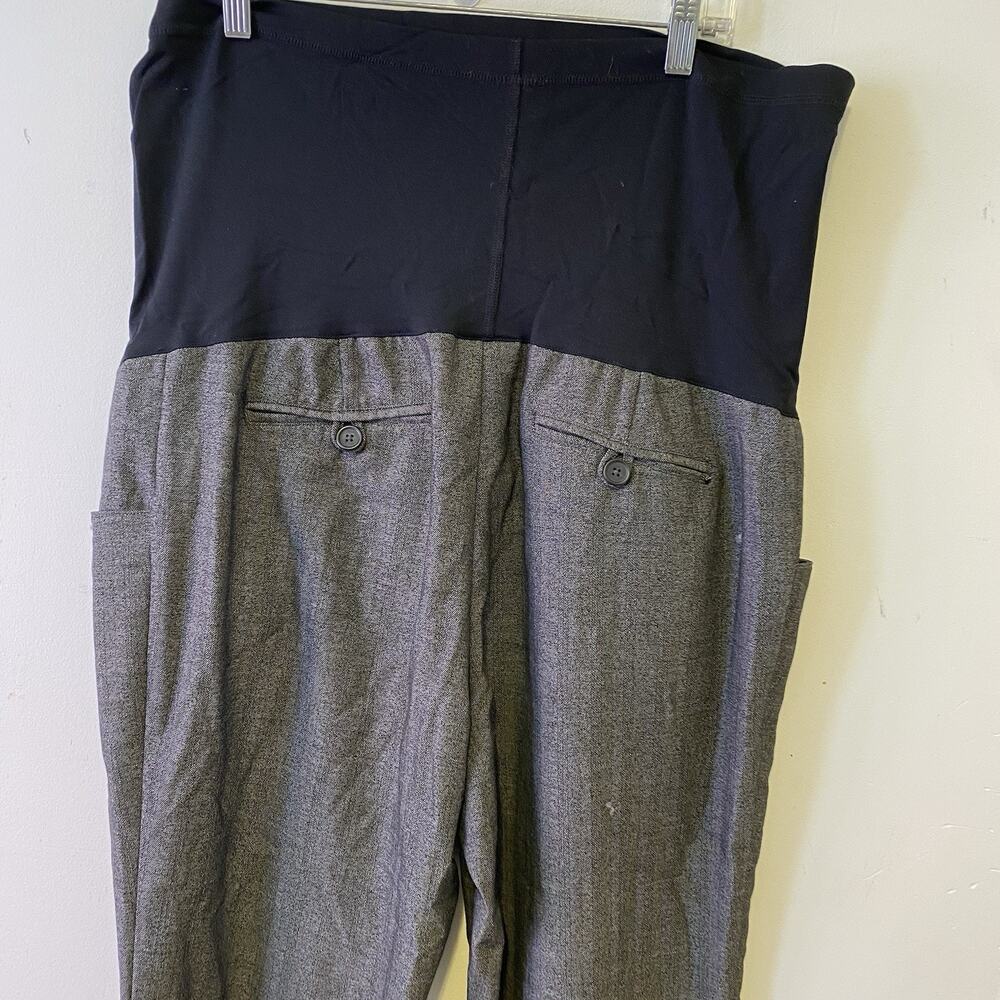 LIZ LANGE Maternity Casual Dress Pants Flare Leg PullOn Pocket Gray Black Y2K 18 - Picture 11 of 11